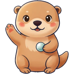 Ripple, a sea otter holding a pebble.
