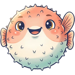 Prickle, a puffed-up pufferfish.