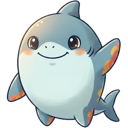 Grin, a gentle shark with a goofy underbite.
