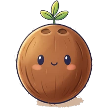 The Coconut special: a cheerful round coconut.